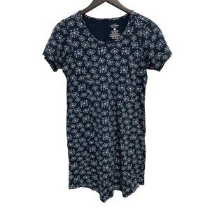 Old Ranch T Shirt Dress Size Small Crewneck Short Sleeve Geometric Blue White